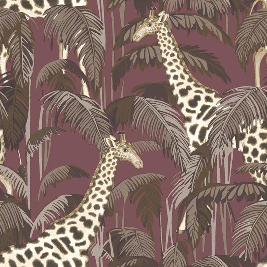 Cristiana Masi 15528 Botany House Giraffe - tapeta w żyrafy i egzotyczne liście