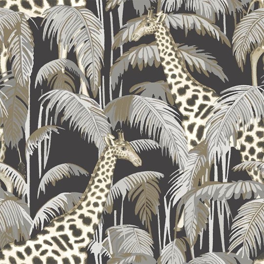Cristiana Masi 15529 Botany House Giraffe - tapeta w żyrafy i egzotyczne liście