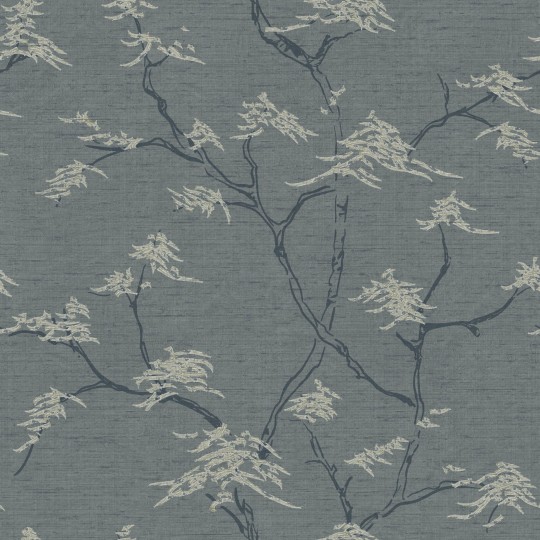 Boras Tapeter 3101 Eastern Simplicity Temple Tree Blue - tapeta w gałęzie japońskich drzewek