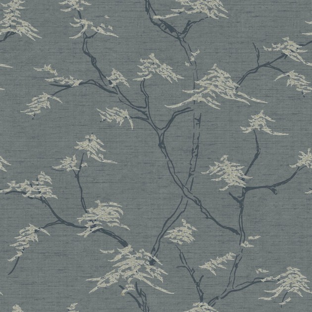 Boras Tapeter 3101 Eastern Simplicity Temple Tree Blue - tapeta w gałęzie japońskich drzewek