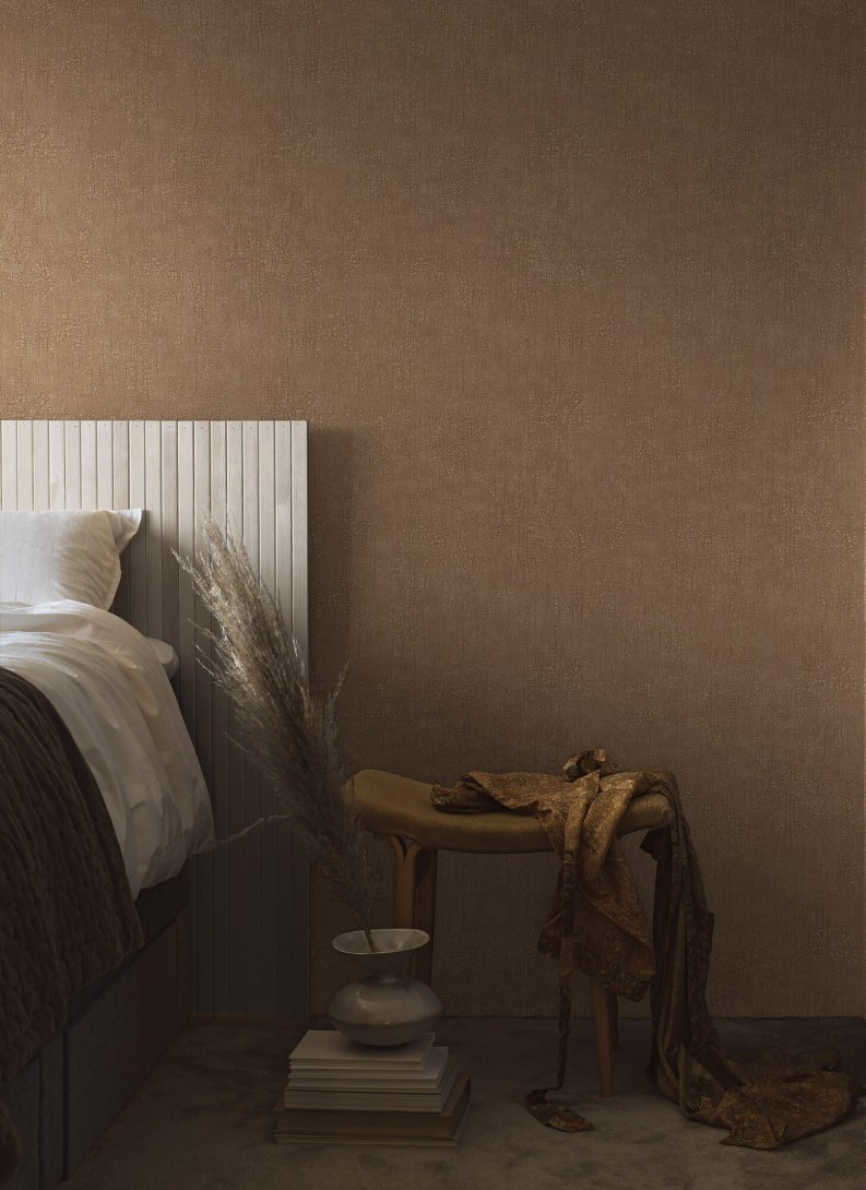 Boras Tapeter 3106 Eastern Simplicity Raku Brown - tapeta imitująca strukturę ceramiki
