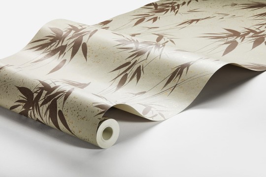 Boras Tapeter 3112 Eastern Simplicity Ink Bamboo Red - tapeta w liście bambusa