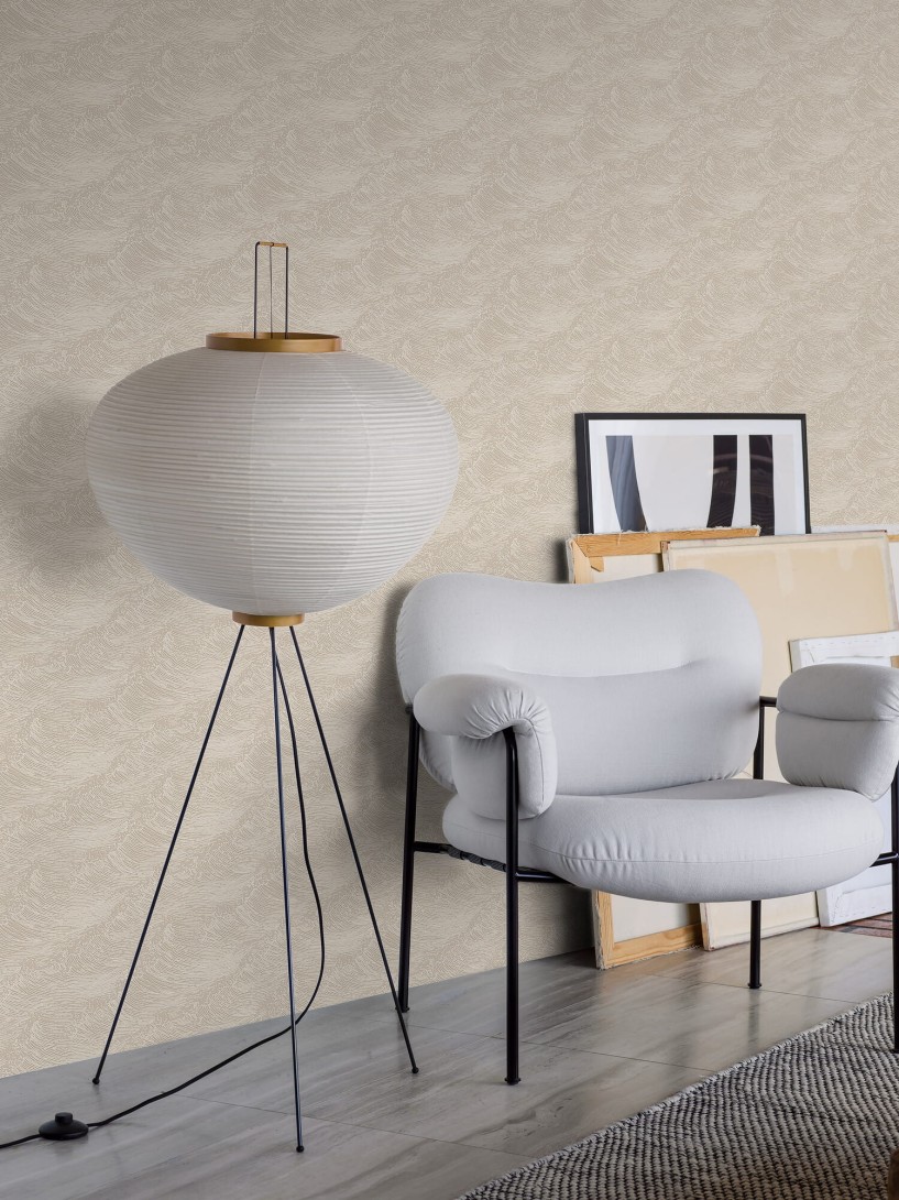 Boras Tapeter 3116 Eastern Simplicity The Wave Beige - tapeta w fale