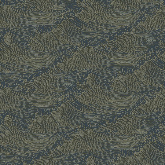 Boras Tapeter 3117 Eastern Simplicity The Wave Blue - tapeta w fale