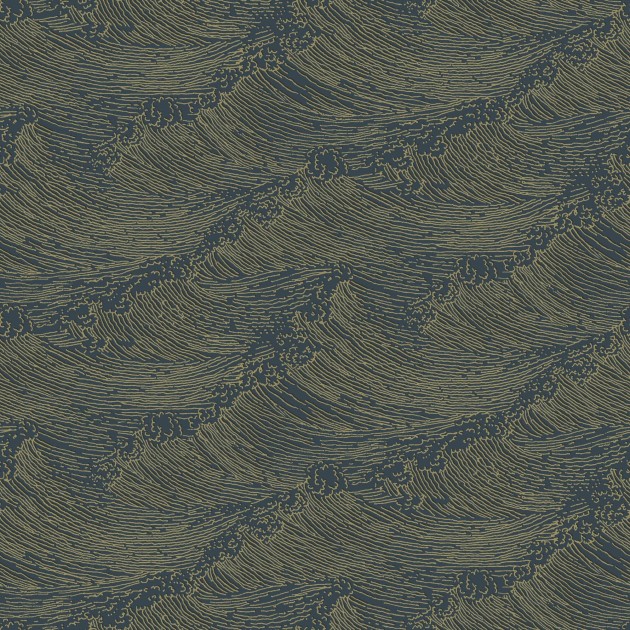 Boras Tapeter 3117 Eastern Simplicity The Wave Blue - tapeta w fale