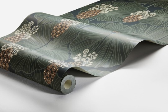 Boras Tapeter 3119 Eastern Simplicity Umbrella Leaves Green - tapeta w kwiaty i liście