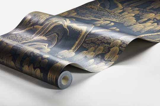 Boras Tapeter 3132 Eastern Simplicity Indigo Garden Blue - tapeta japoński ogród