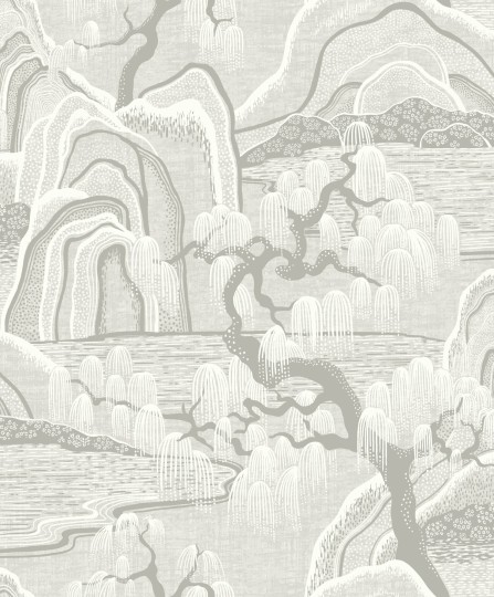 Boras Tapeter 3134 Eastern Simplicity Indigo Garden Gray - tapeta japoński ogród