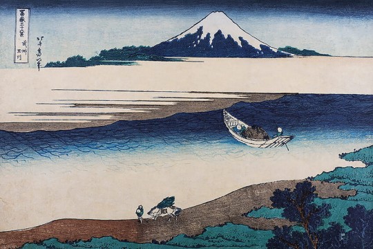 Boras Tapeter 3139 Eastern Simplicity Hokusai Blue - mural japoński krajobraz