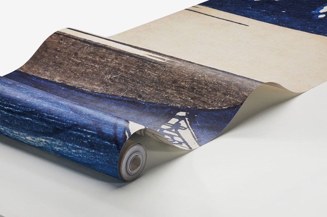 Boras Tapeter 3139 Eastern Simplicity Hokusai Blue - mural japoński krajobraz