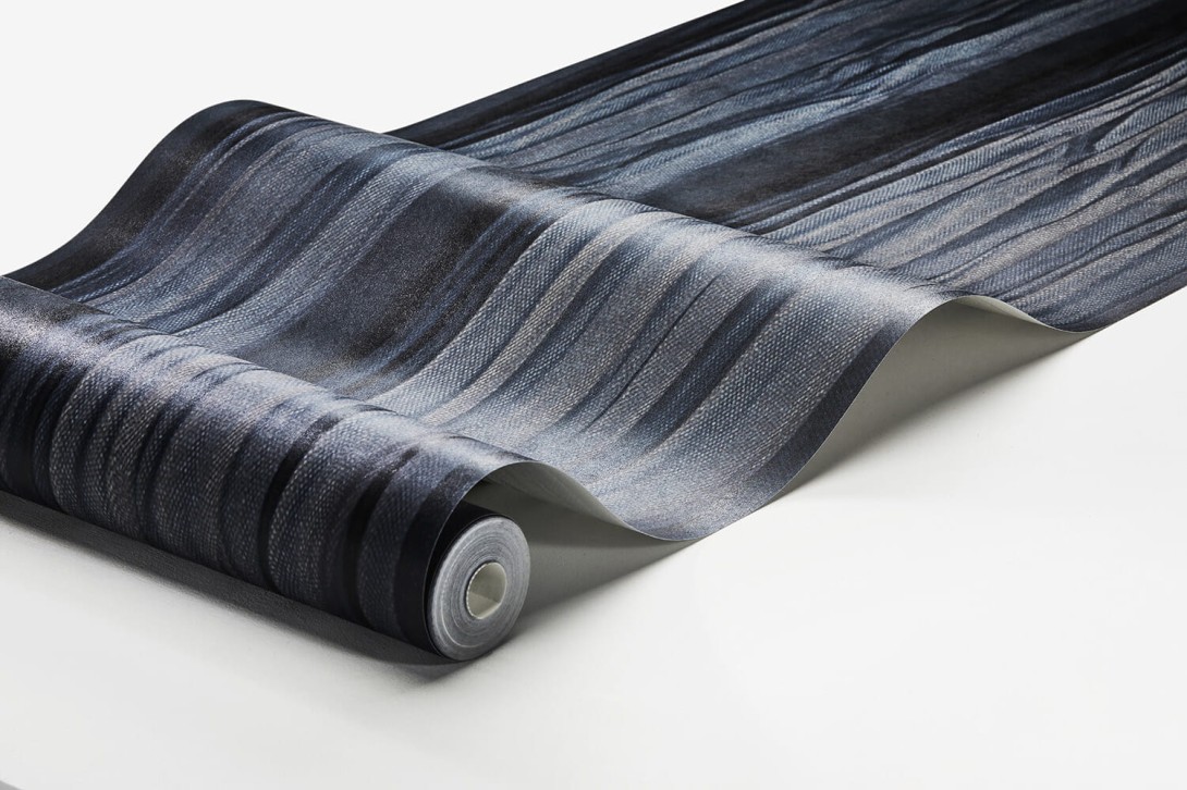 Boras Tapeter 3141 Eastern Simplicity Indigo Silk Blue - mural imitujący zasłonę z jedwabiu