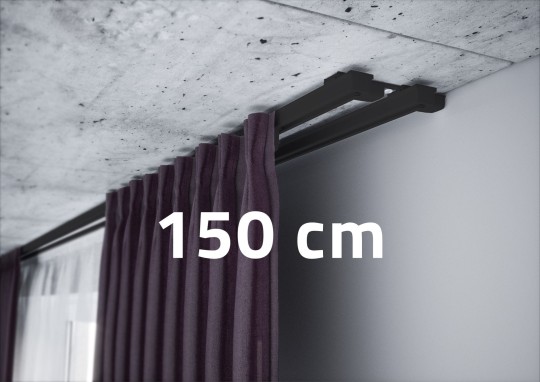 Szyna karniszowa podwójna Creativa ZS2-150 Czarna