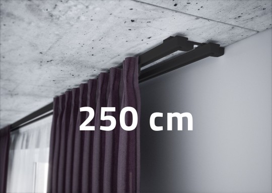 Szyna karniszowa podwójna Creativa ZS2-250 Czarna