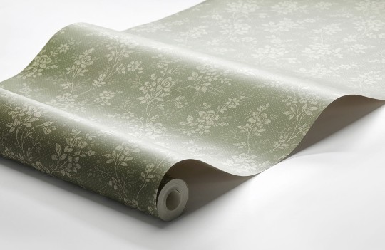 Boras Tapeter 1182 Woodland Hip Rose - zielona tapeta w kwiaty