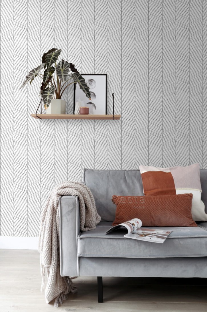 Tapeta Esta Black & White With A Splash Of Gold 139106 Herring Bone