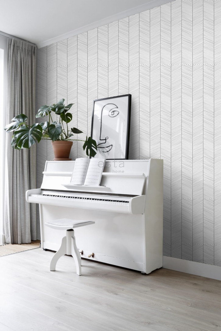 Tapeta Esta Black & White With A Splash Of Gold 139106 Herring Bone
