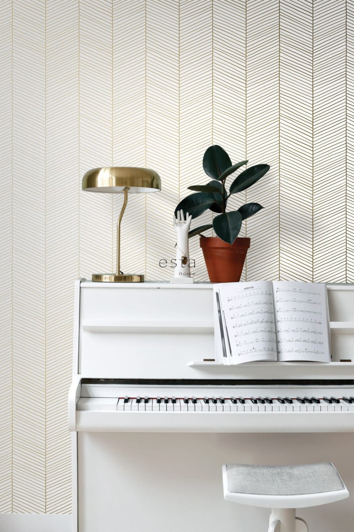 Tapeta Esta Black & White With A Splash Of Gold 139135 Herring Bone