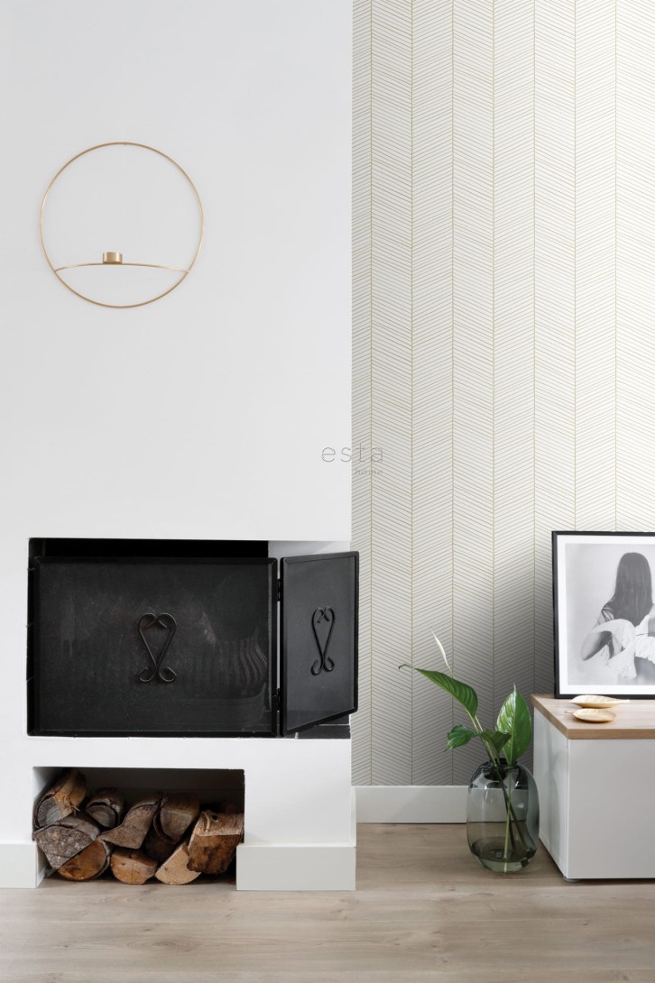 Tapeta Esta Black & White With A Splash Of Gold 139135 Herring Bone