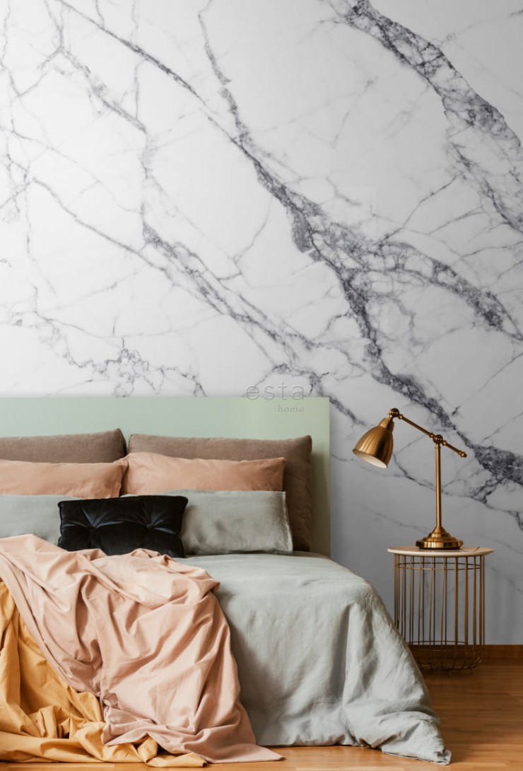 Mural Esta Black & White With A Splash Of Gold 158942 Mural Marble