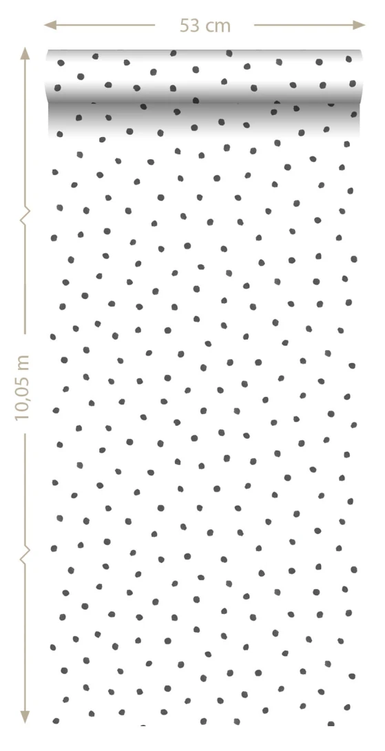 Tapeta Esta Black & White With A Splash Of Gold 138934 Polka Dots