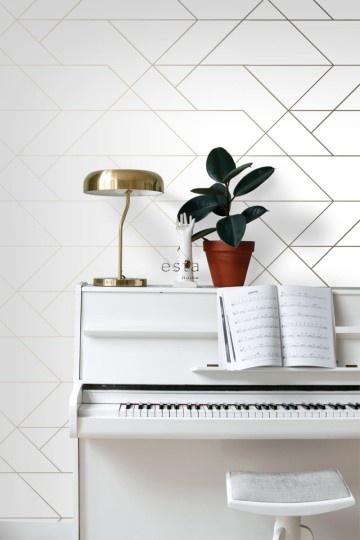 Tapeta Esta Black & White With A Splash Of Gold 139143 Graphic Lines