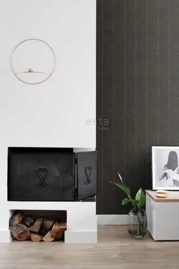 Tapeta Esta Black & White With A Splash Of Gold 139136 Herring Bone