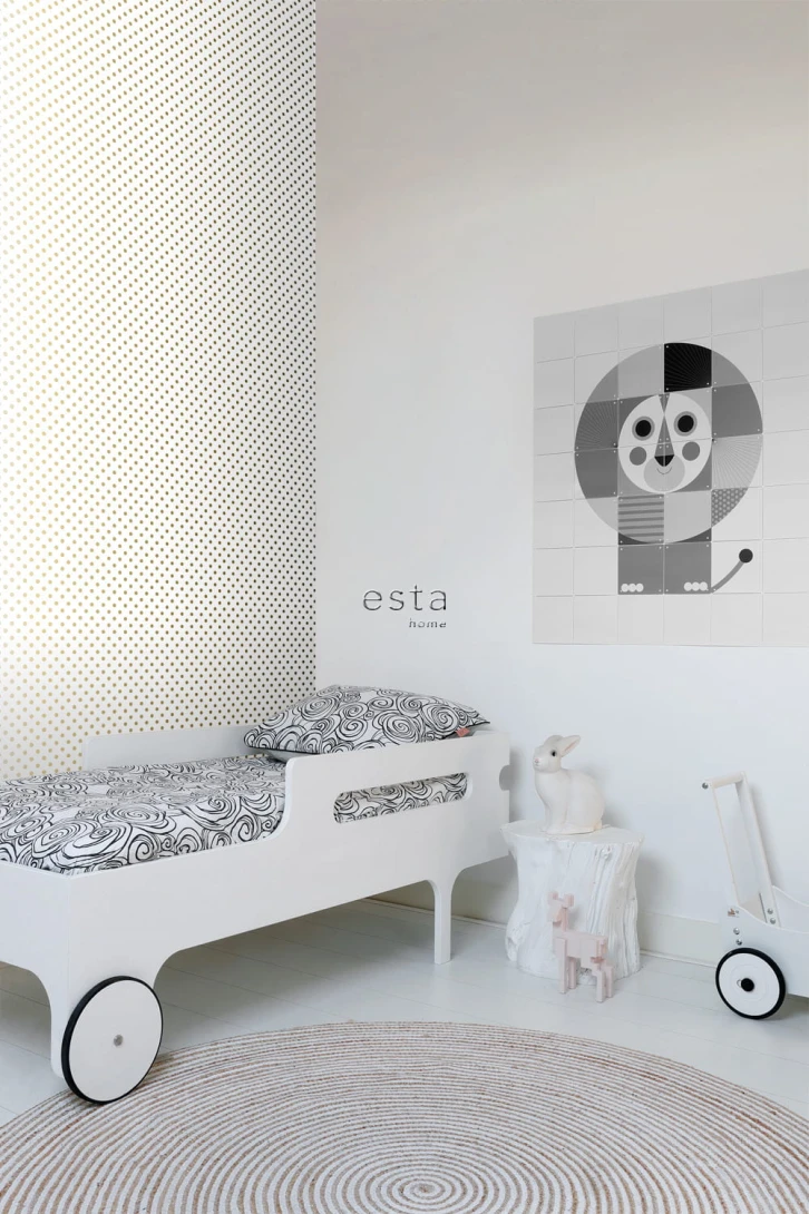 Tapeta Esta Black & White With A Splash Of Gold 139113 Polka Dots