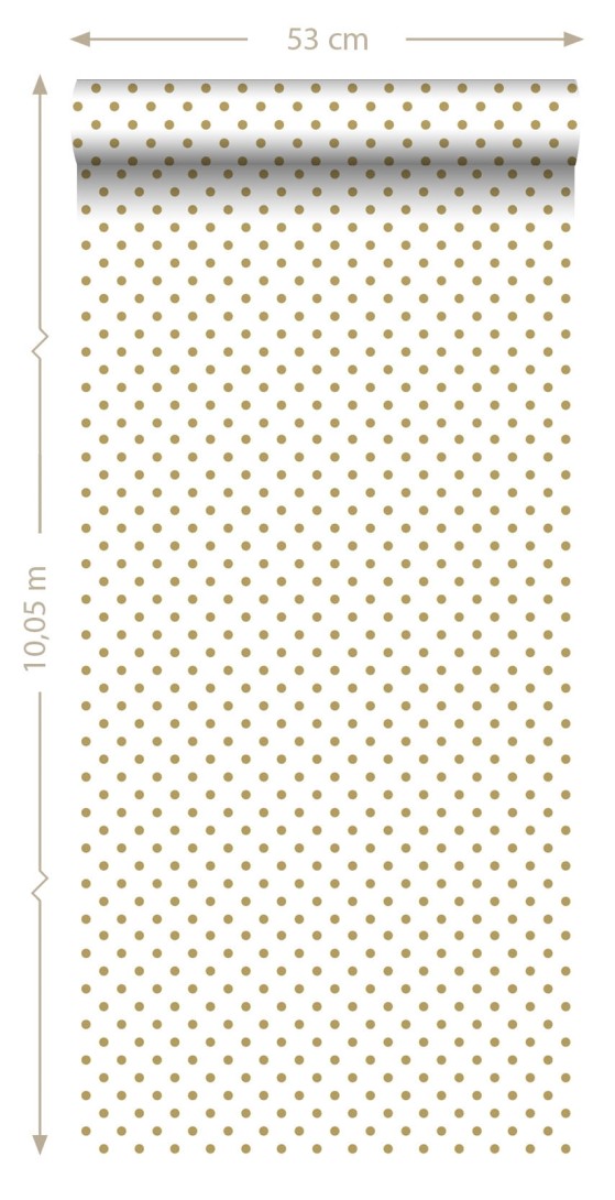 Tapeta Esta Black & White With A Splash Of Gold 139113 Polka Dots