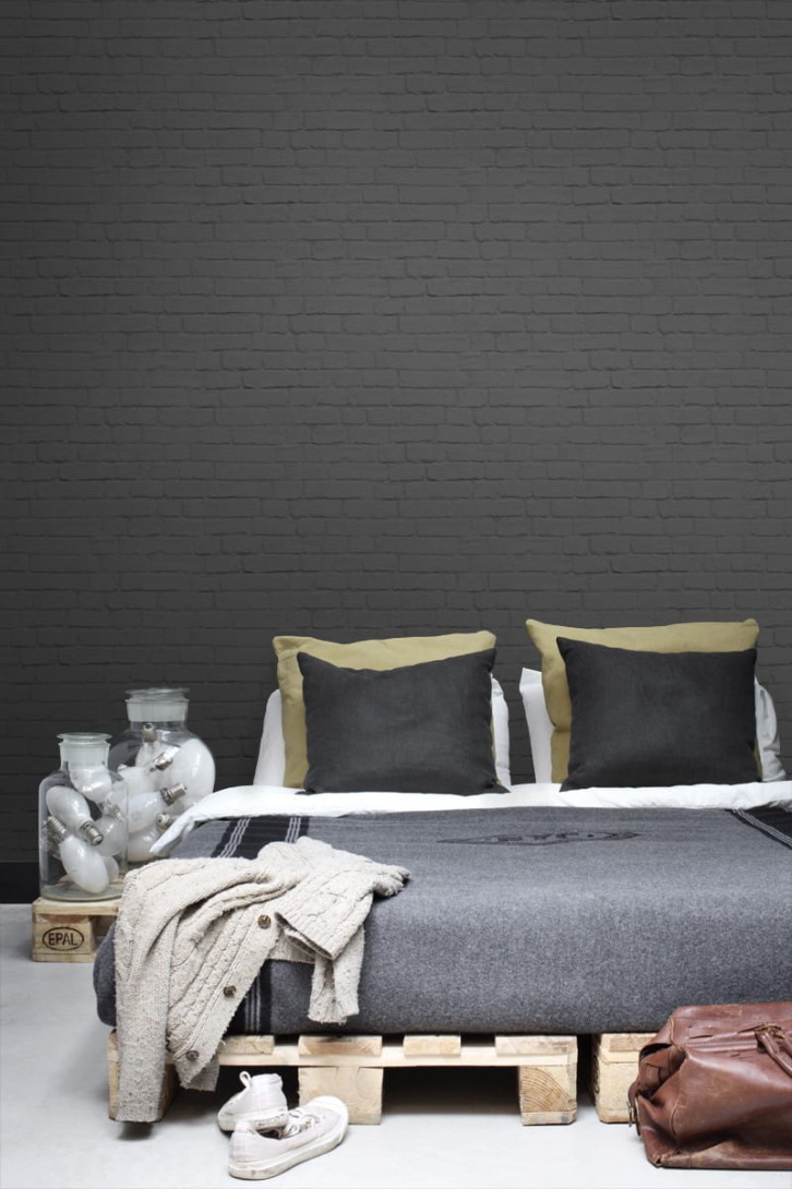 Tapeta Esta Black & White With A Splash Of Gold 138535 Brick Wall