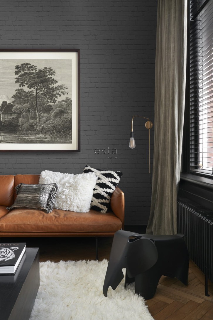Tapeta Esta Black & White With A Splash Of Gold 138535 Brick Wall