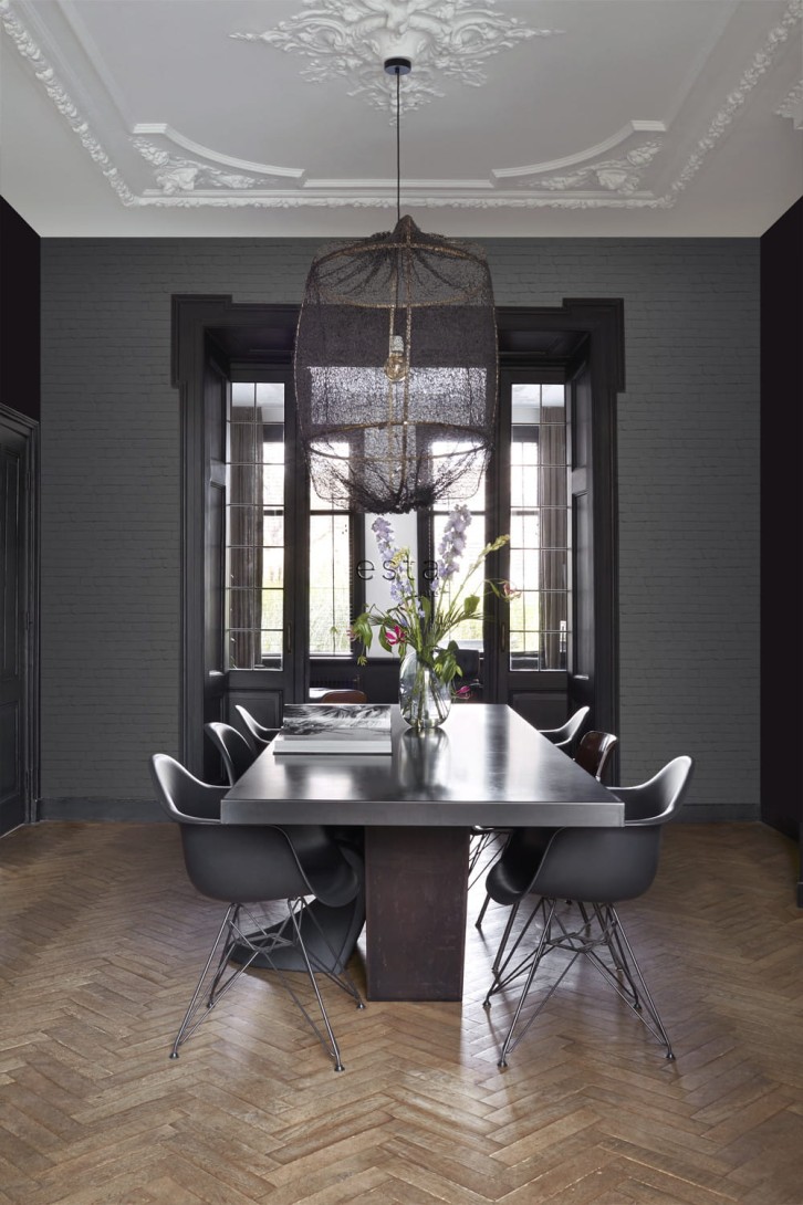 Tapeta Esta Black & White With A Splash Of Gold 138535 Brick Wall