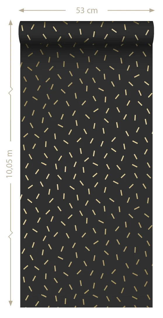 Tapeta Esta Black & White With A Splash Of Gold 139128 Polka Dots