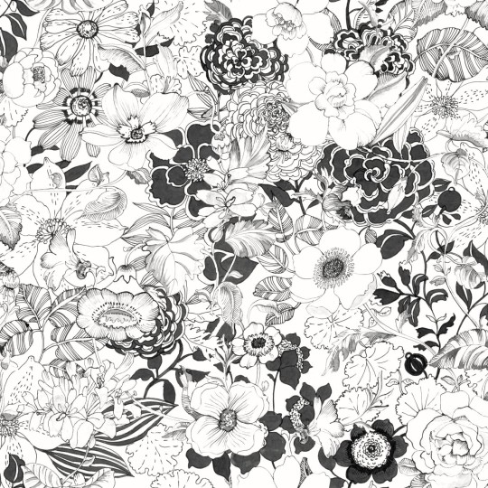 Tapeta Esta Black & White With A Splash Of Gold 138503 Flowers