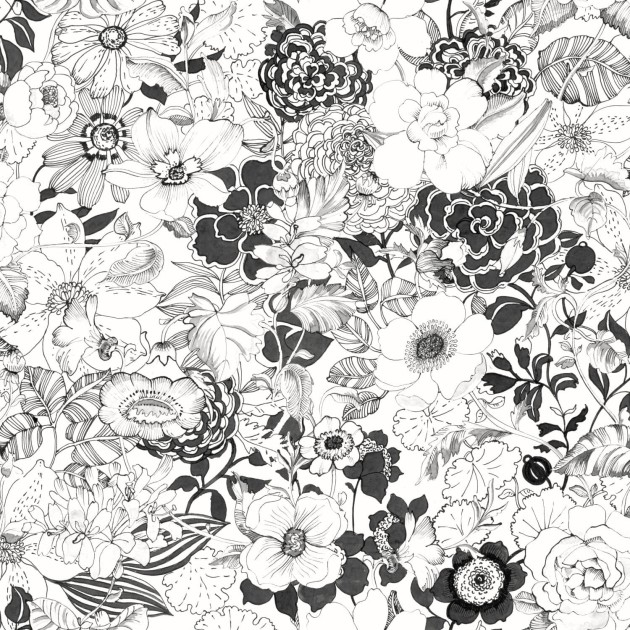 Tapeta Esta Black & White With A Splash Of Gold 138503 Flowers