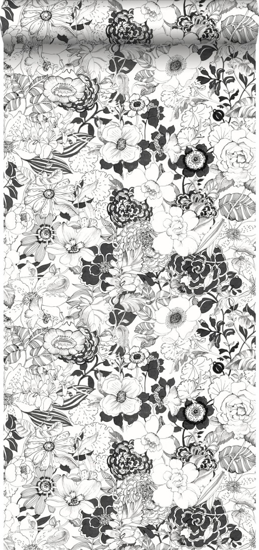 Tapeta Esta Black & White With A Splash Of Gold 138503 Flowers