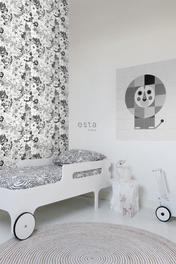 Tapeta Esta Black & White With A Splash Of Gold 138503 Flowers