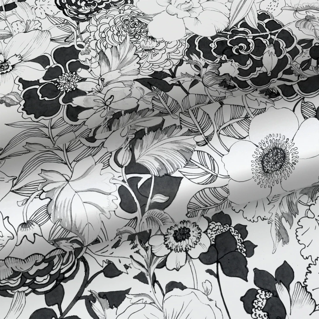 Tapeta Esta Black & White With A Splash Of Gold 138503 Flowers