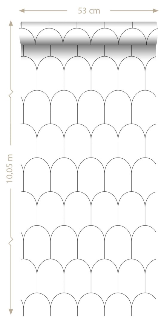 Tapeta Esta Black & White With A Splash Of Gold 139140 Art Deco Motif