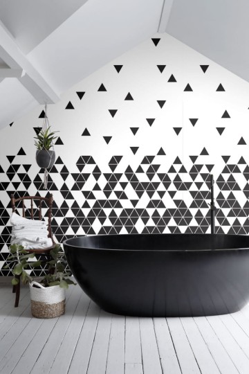 Mural Esta Black & White With A Splash Of Gold 158906 Mural Triangles