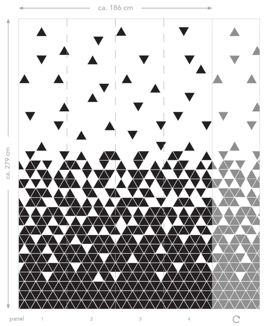 Mural Esta Black & White With A Splash Of Gold 158906 Mural Triangles