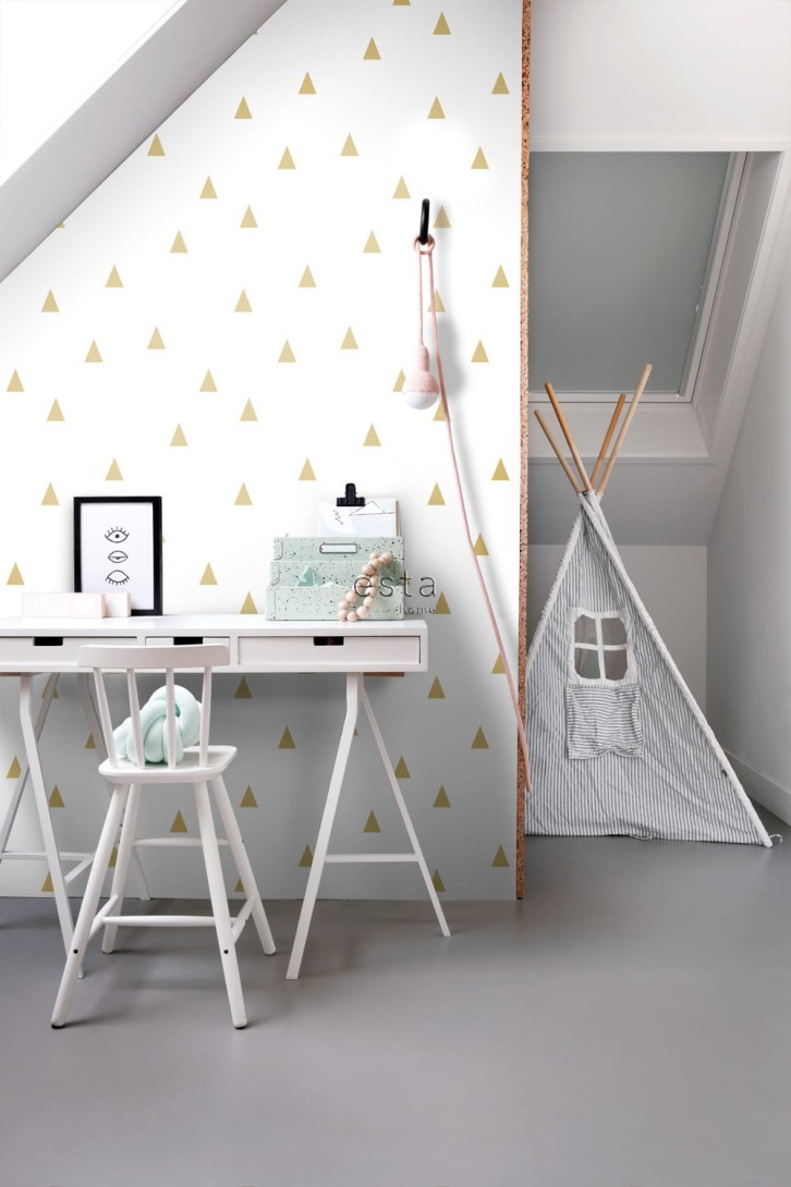 Tapeta Esta Black & White With A Splash Of Gold 138943 Graphical Triangles