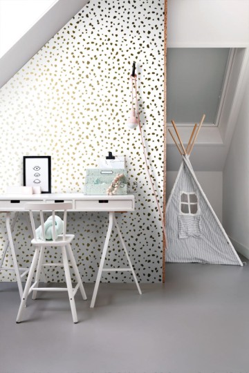 Tapeta Esta Black & White With A Splash Of Gold 139133 Terrazzo