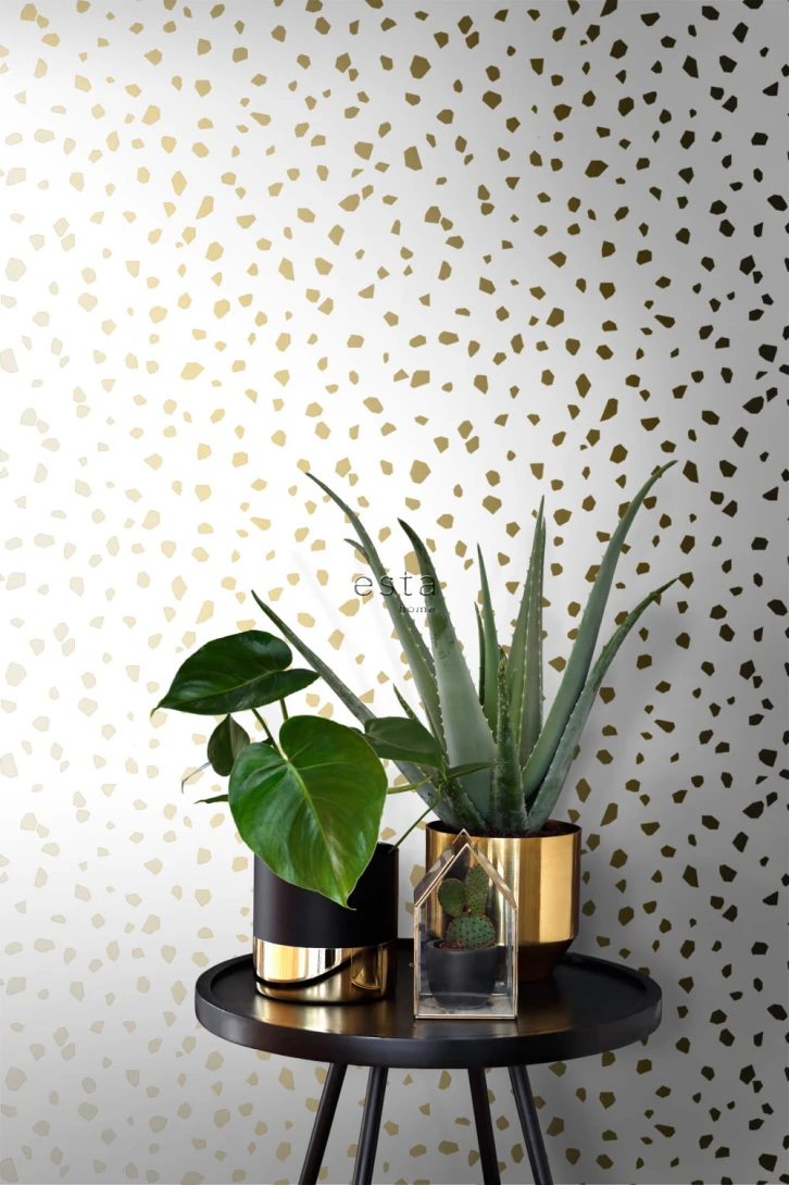 Tapeta Esta Black & White With A Splash Of Gold 139133 Terrazzo