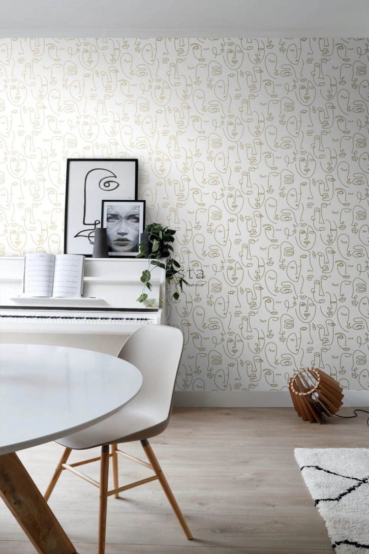 Tapeta Esta Black & White With A Splash Of Gold 139146 Faces