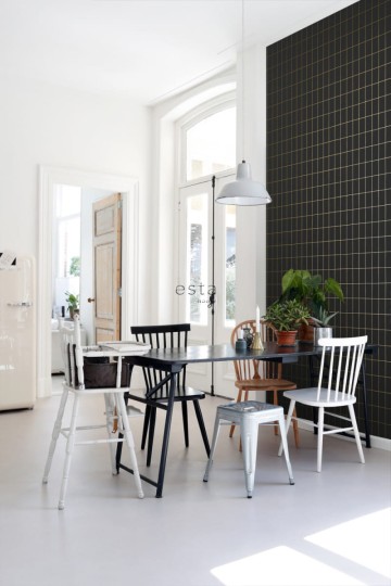 Tapeta Esta Black & White With A Splash Of Gold 139132 Small Tiles