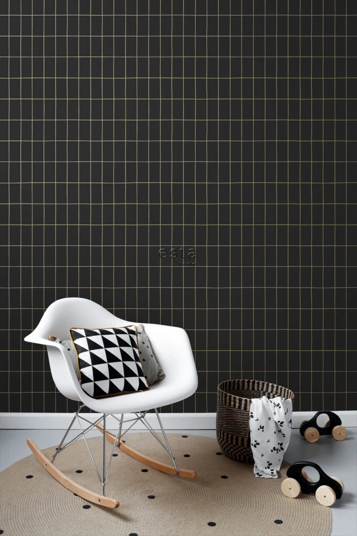 Tapeta Esta Black & White With A Splash Of Gold 139132 Small Tiles