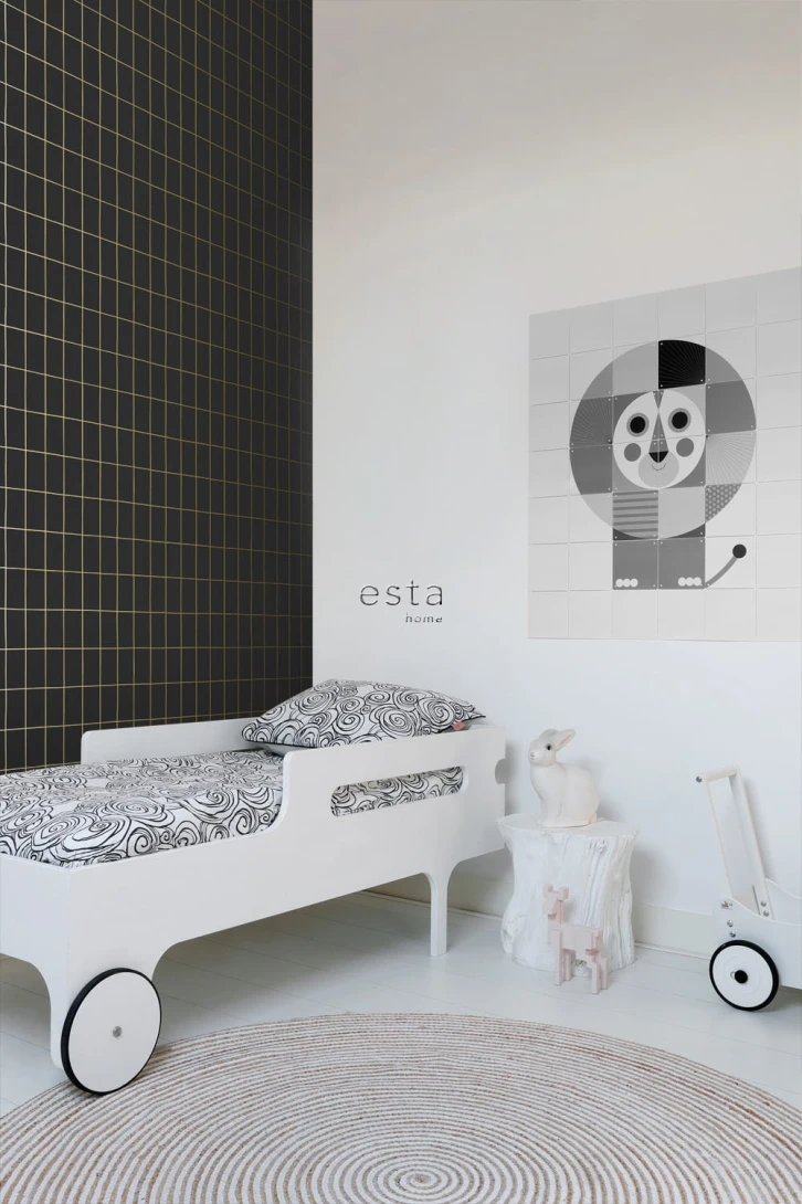 Tapeta Esta Black & White With A Splash Of Gold 139132 Small Tiles