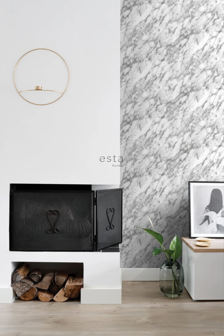 Tapeta Esta Black & White With A Splash Of Gold 139119 Mural Marble