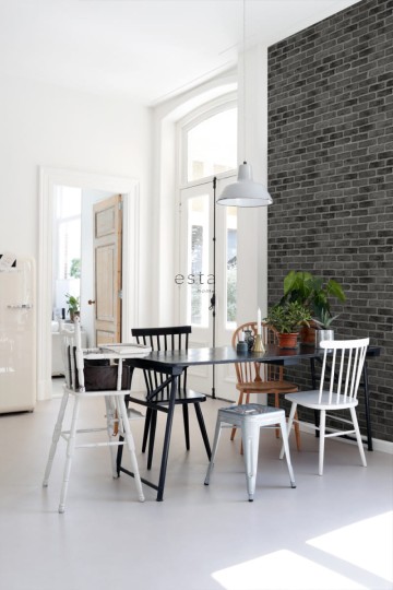 Tapeta Esta Black & White With A Splash Of Gold 139138 Brick Wall