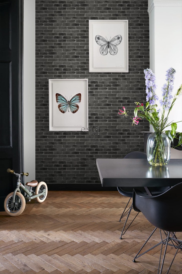 Tapeta Esta Black & White With A Splash Of Gold 139138 Brick Wall